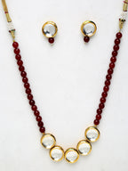 Kundan Neckpiece With Studs - Ruby Raang | Grocsy
