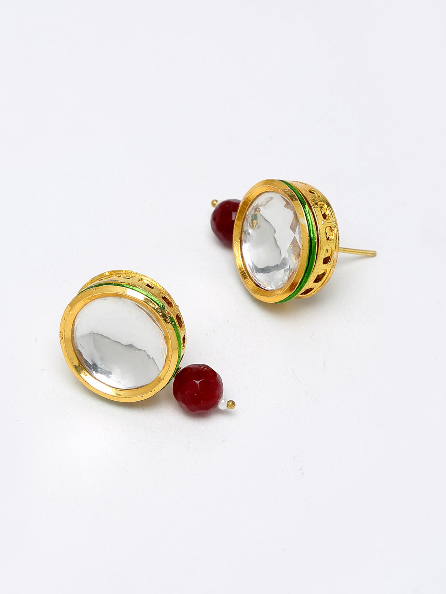 Kundan Neckpiece With Studs - Ruby Raang | Grocsy