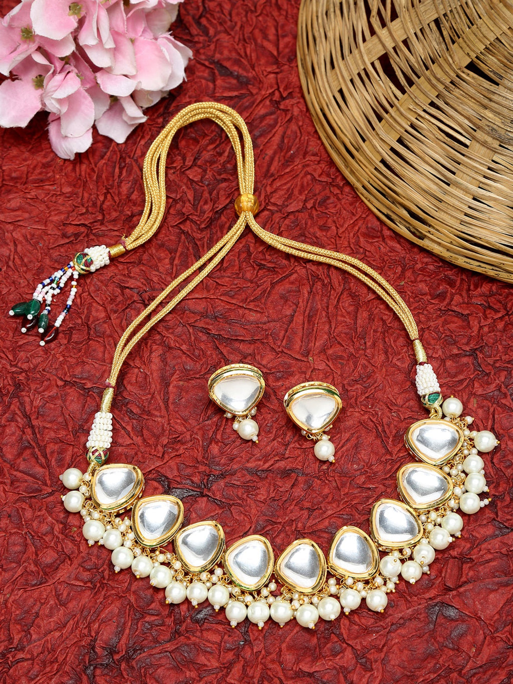 Kundan Choker With Studs - Ruby Raang | Grocsy