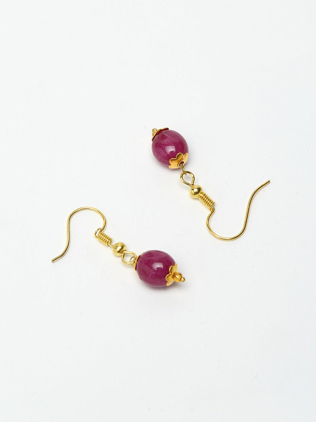 Layered Maroon Neckpiece With Earrings - Ruby Raang | Grocsy