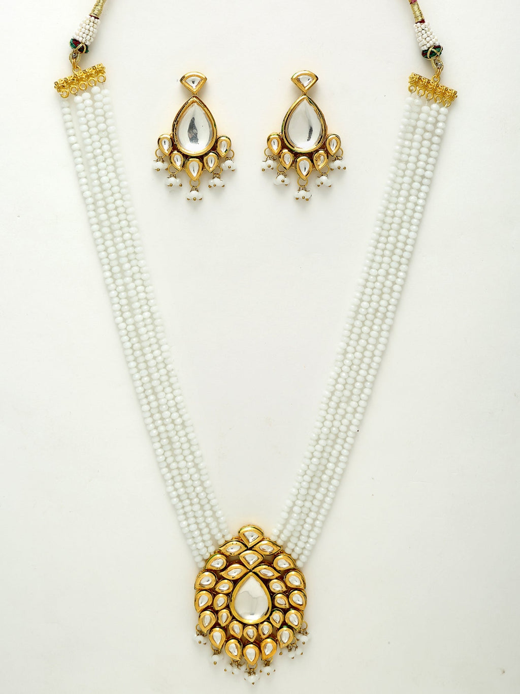 Kundan Neckpiece With Earrings - Ruby Raang | Grocsy