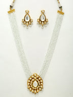 Kundan Neckpiece With Earrings - Ruby Raang | Grocsy