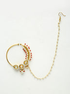 Maharani Kundan Nose Ring - Ruby Raang | Grocsy