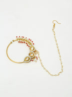 Maharani Kundan Nose Ring - Ruby Raang | Grocsy