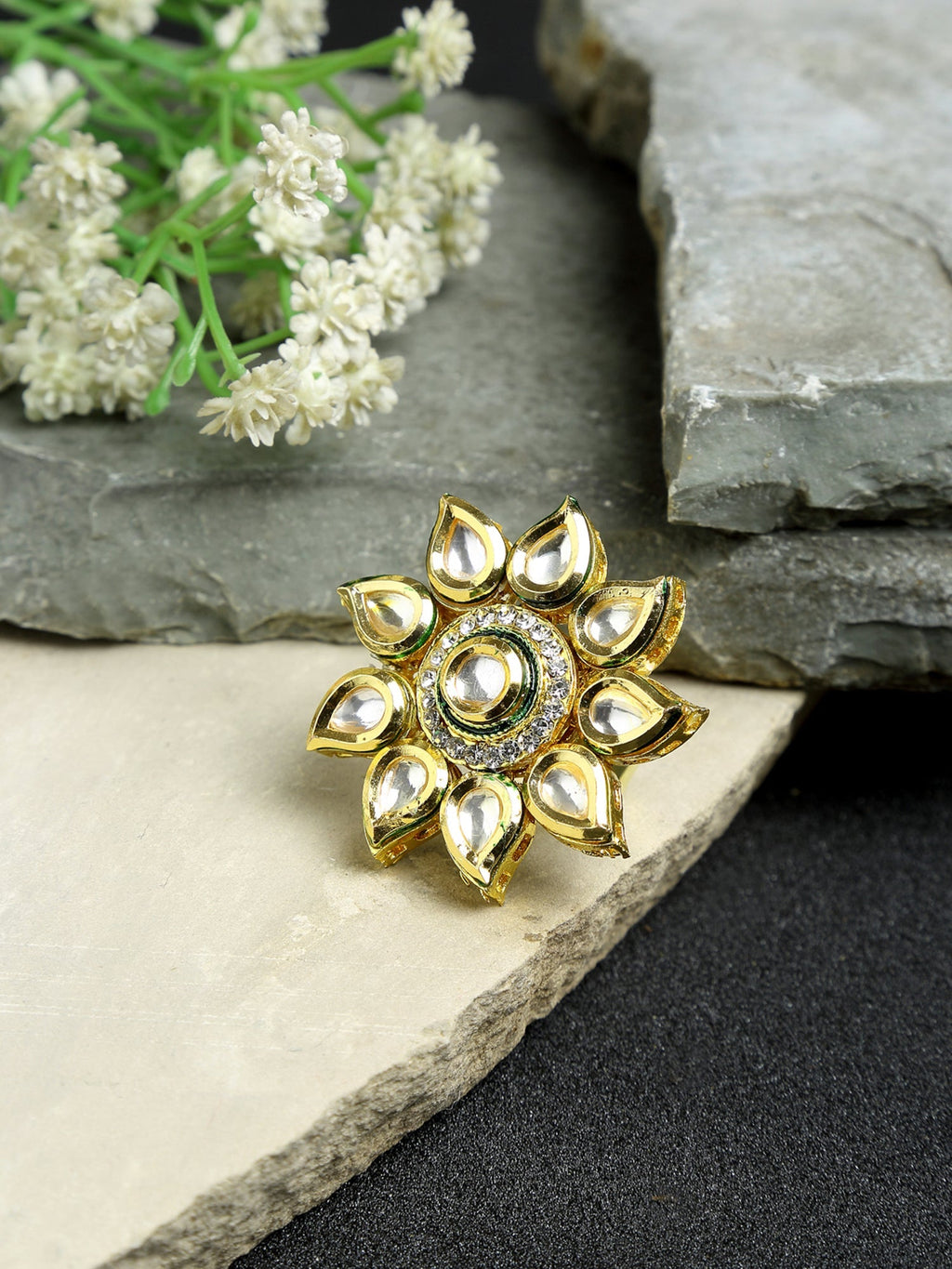 Kundan Ring - Ruby Raang | Grocsy