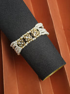 Women's Gold White Pearls Handcrafted Multistrand Bracelet - Ruby Raang