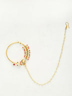 Maharani Kundan Nose Ring - Ruby Raang | Grocsy