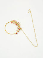Maharani Kundan Nose Ring - Ruby Raang | Grocsy