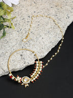 Maharani Kundan Nose Ring - Ruby Raang | Grocsy