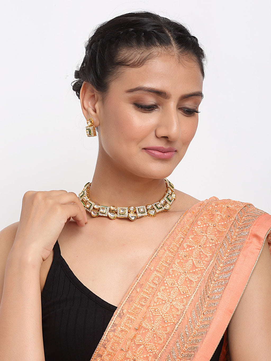 Kundan Choker With Studs - Ruby Raang | Grocsy