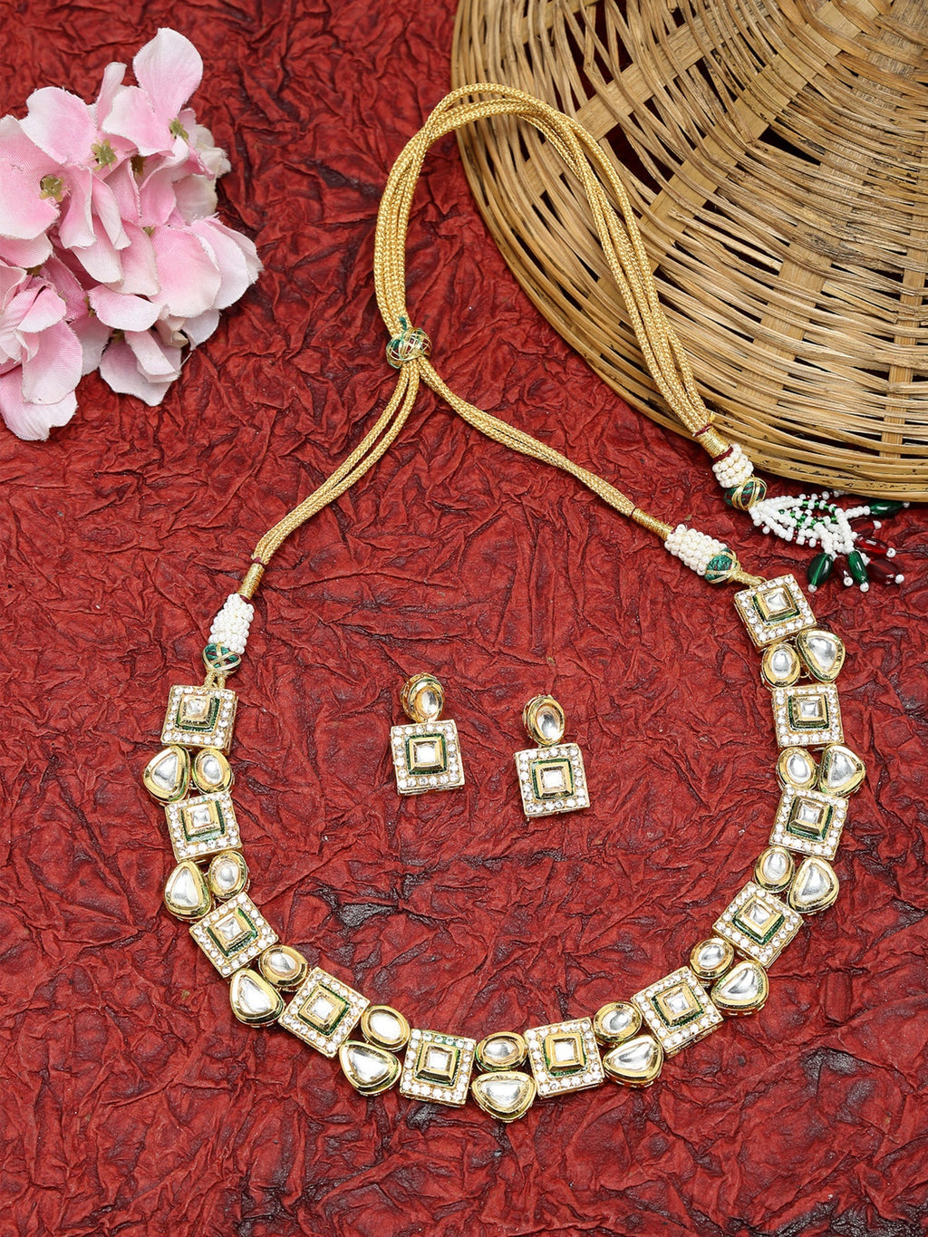 Kundan Choker With Studs - Ruby Raang | Grocsy