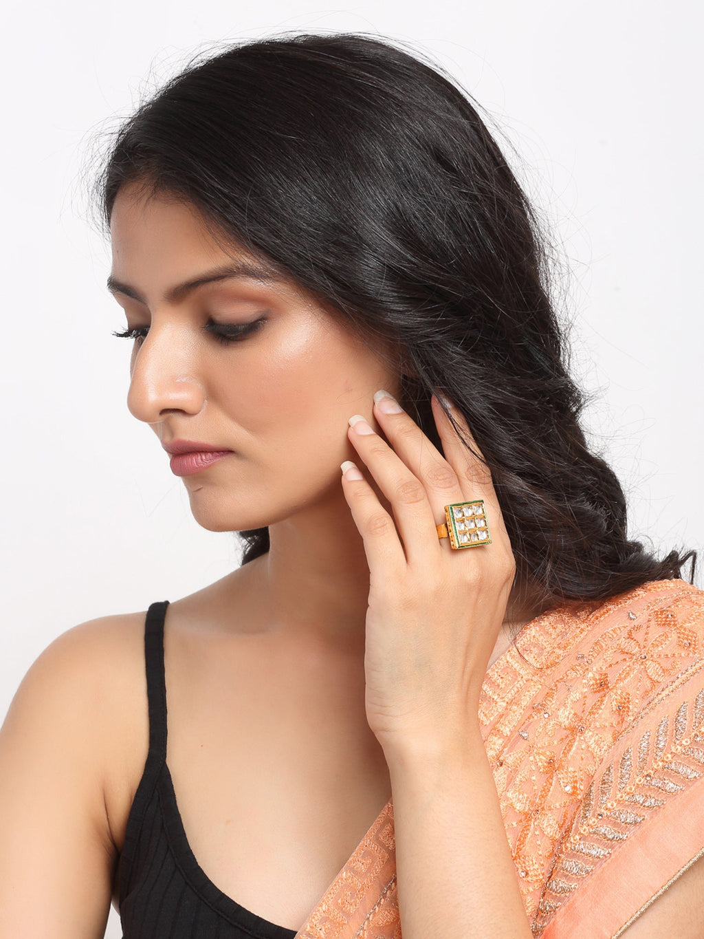 Kundan Ring - Ruby Raang | Grocsy