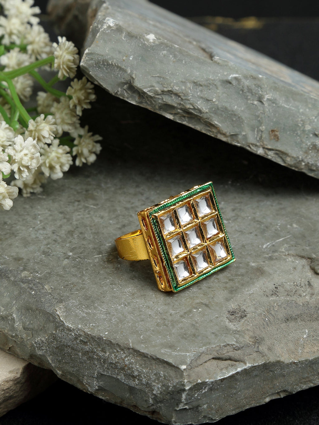 Kundan Ring - Ruby Raang | Grocsy