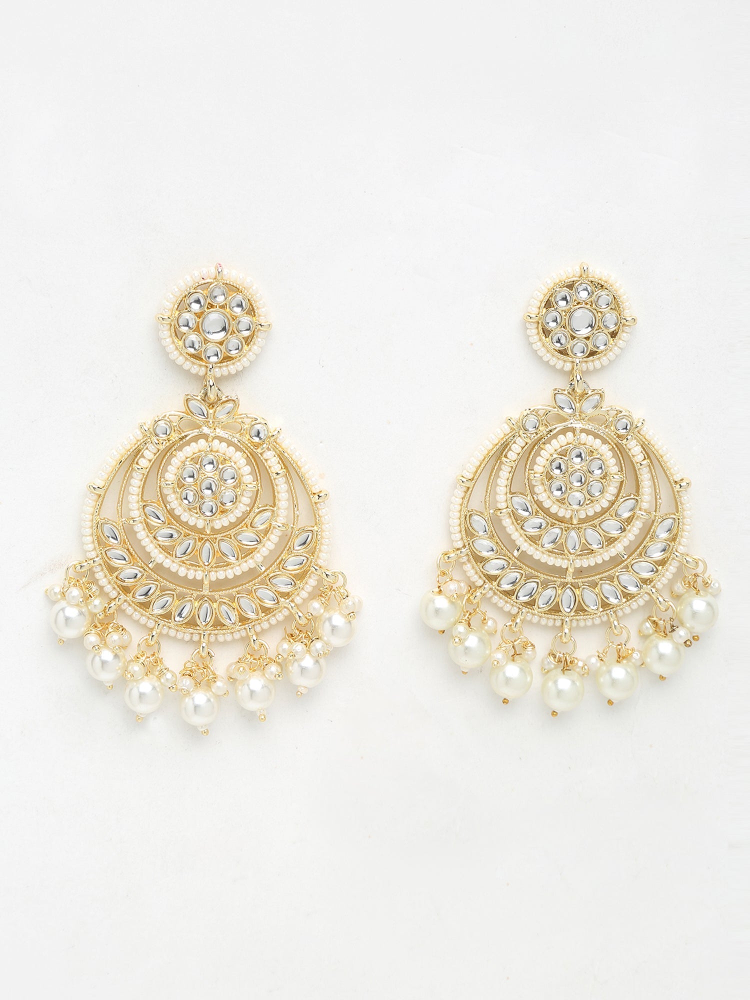 Kundan Pearl Earrings - Ruby Raang | Grocsy