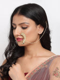 Maharani Kundan Nose Ring - Ruby Raang | Grocsy