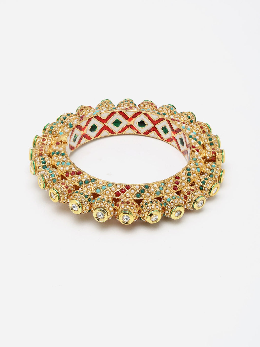 Multi Embellished Bangle - Ruby Raang | Grocsy
