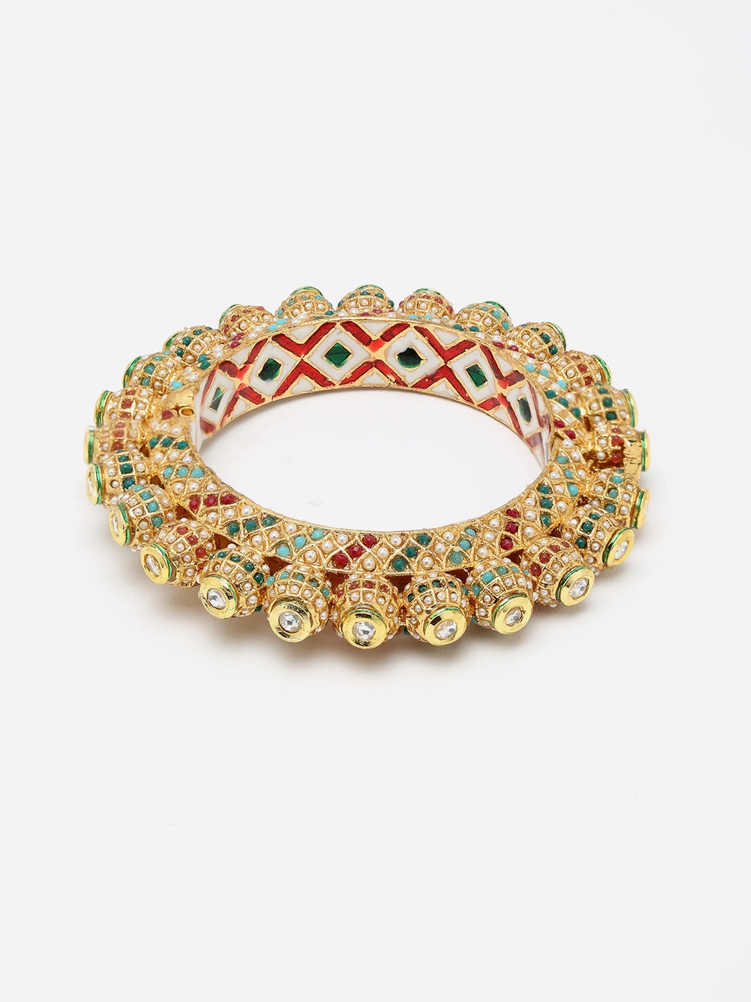Multi Embellished Bangle - Ruby Raang | Grocsy
