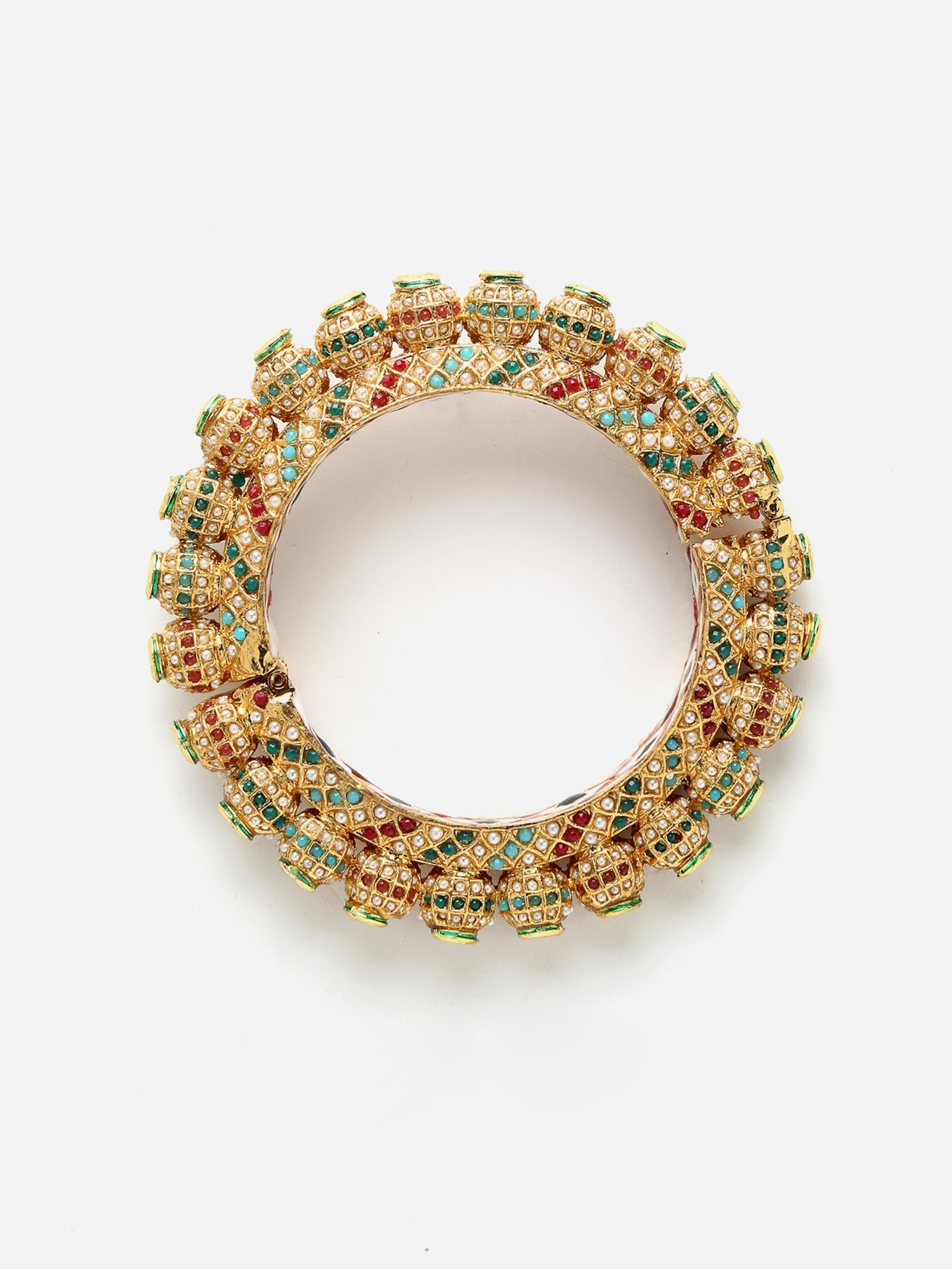 Multi Embellished Bangle - Ruby Raang | Grocsy