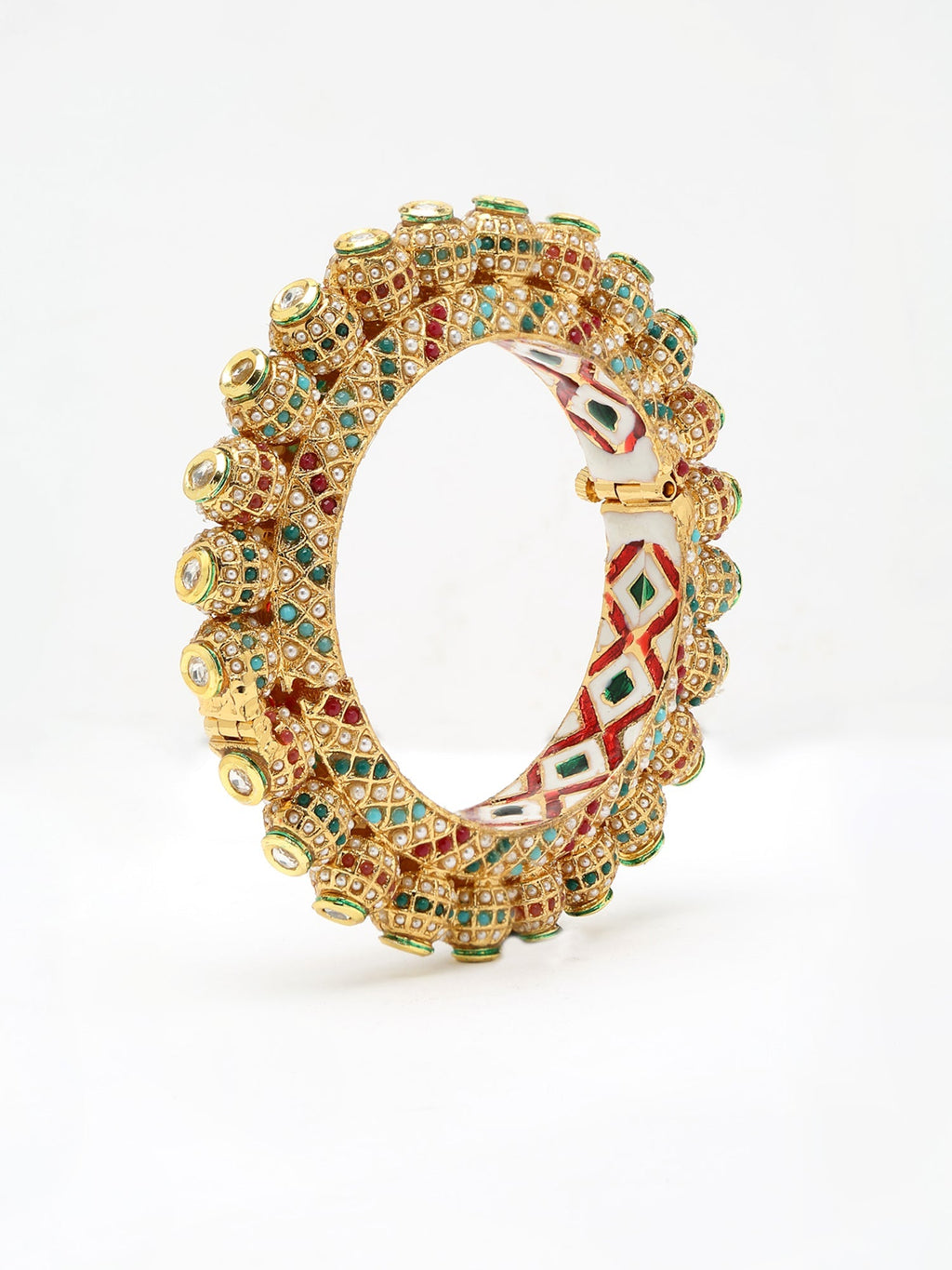 Multi Embellished Bangle - Ruby Raang | Grocsy