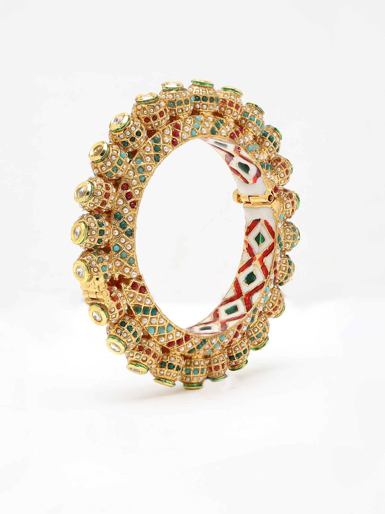 Multi Embellished Bangle - Ruby Raang | Grocsy