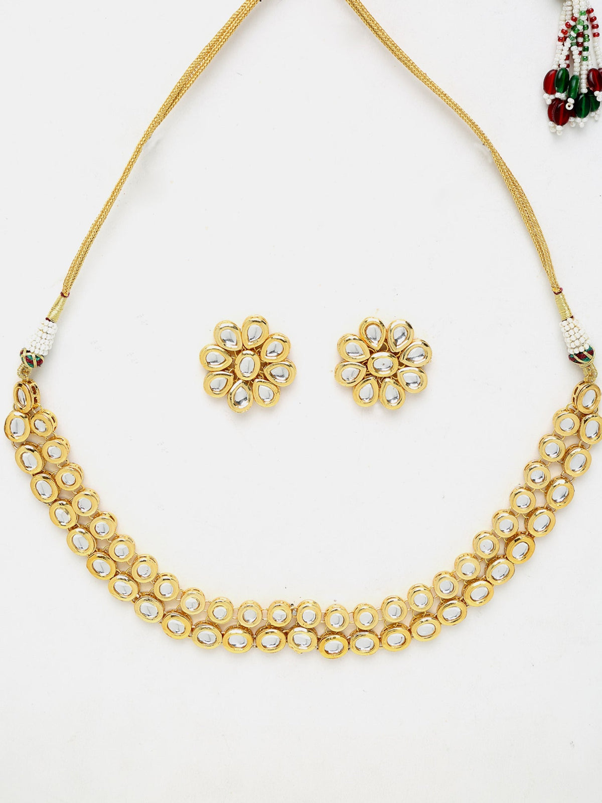Kundan Choker With Studs - Ruby Raang (A380-58) | Grocsy