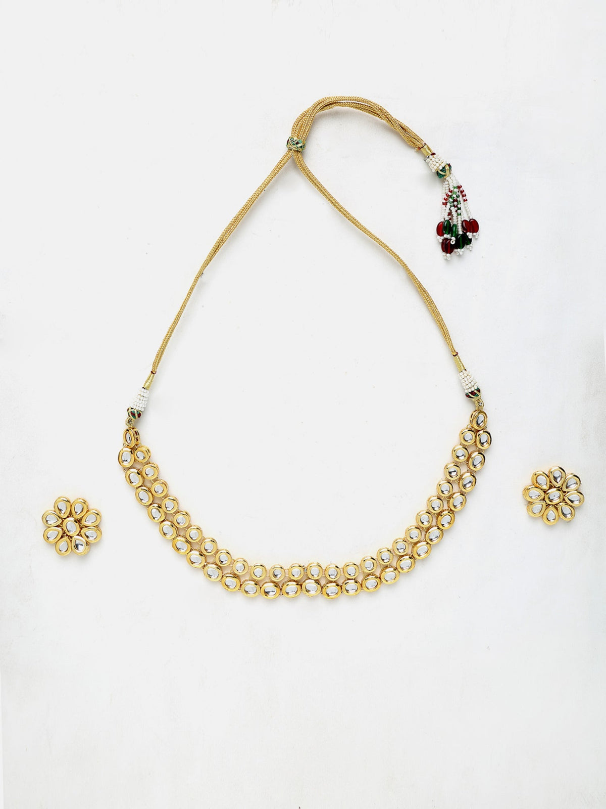 Kundan Choker With Studs - Ruby Raang (A380-58) | Grocsy