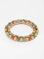 Multi Embellished Bangle - Ruby Raang | Grocsy