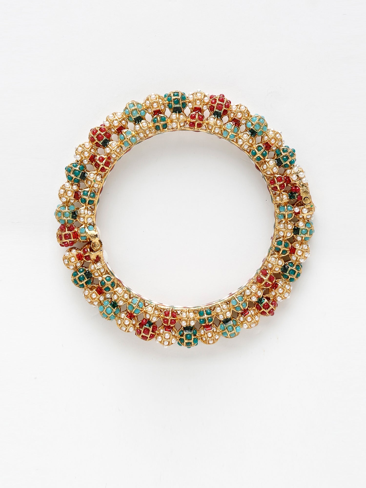 Multi Embellished Bangle - Ruby Raang | Grocsy