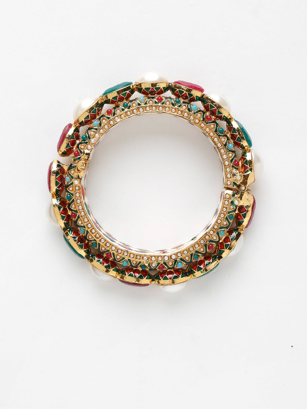 Multi Embellished Bangle - Ruby Raang | Grocsy