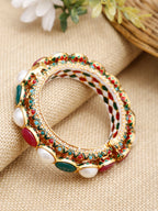 Multi Embellished Bangle - Ruby Raang | Grocsy