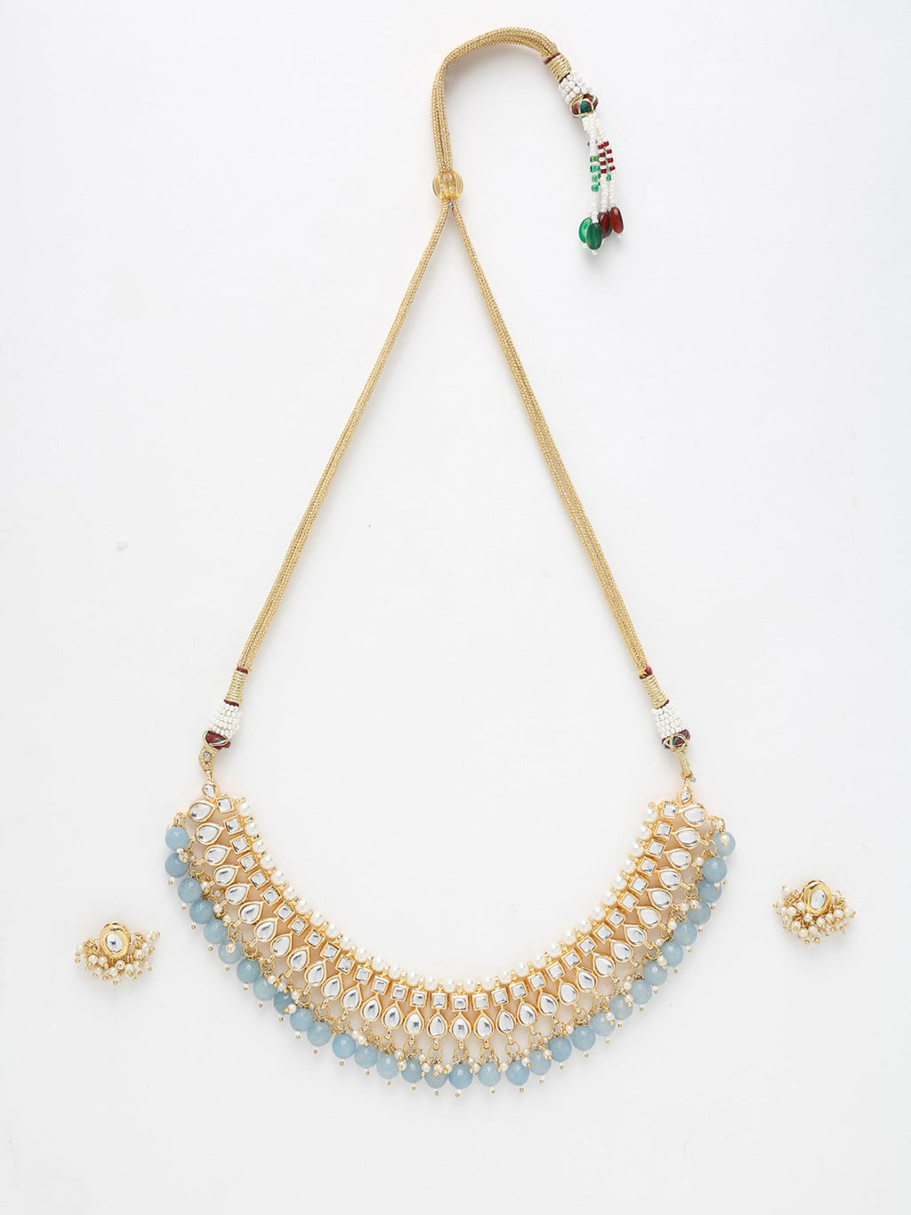 Stone Kundan Choker With Studs - Ruby Raang | Grocsy