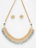 Stone Kundan Choker With Studs - Ruby Raang | Grocsy