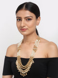 Gold-Polished And Kundan Neckpiece - Ruby Raang | Grocsy
