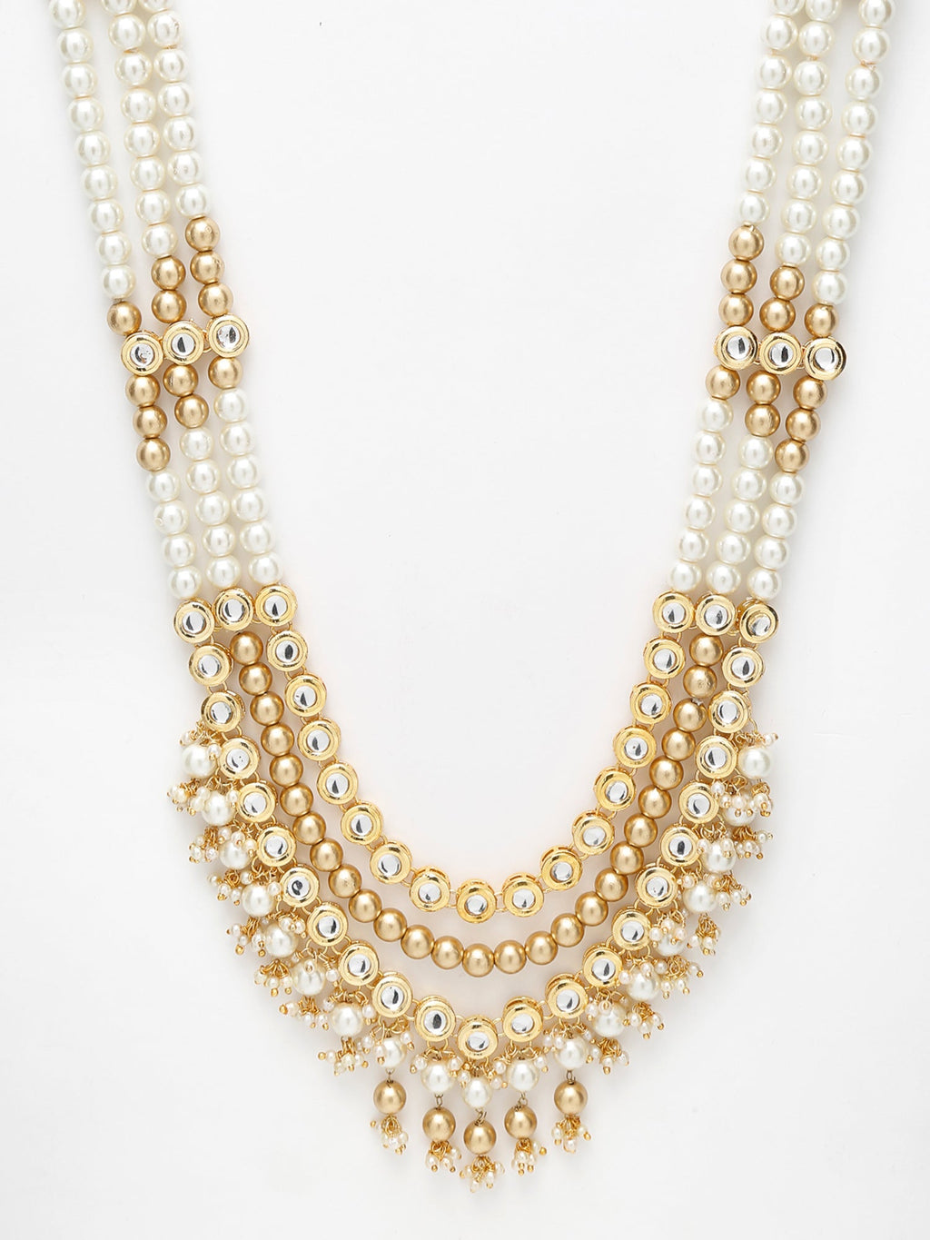 Gold-Polished And Kundan Neckpiece - Ruby Raang | Grocsy
