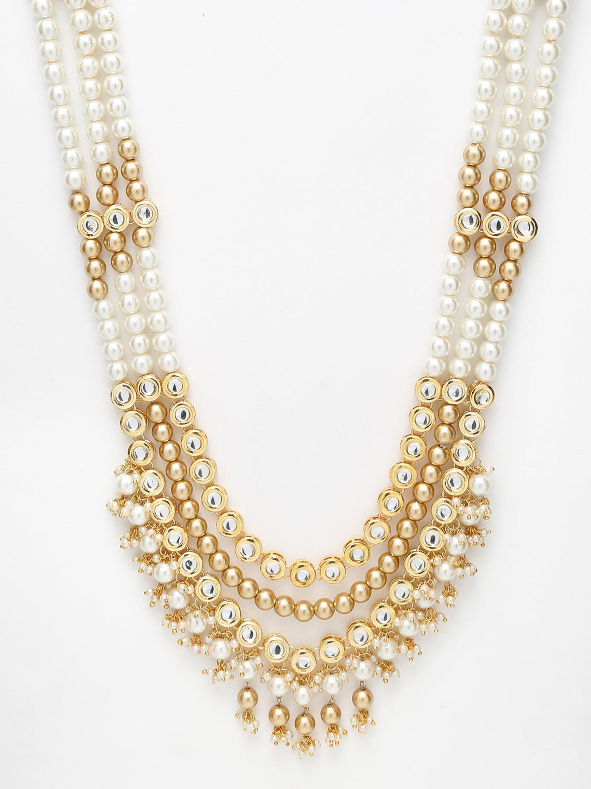 Gold-Polished And Kundan Neckpiece - Ruby Raang | Grocsy