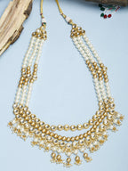 Gold-Polished And Kundan Neckpiece - Ruby Raang | Grocsy