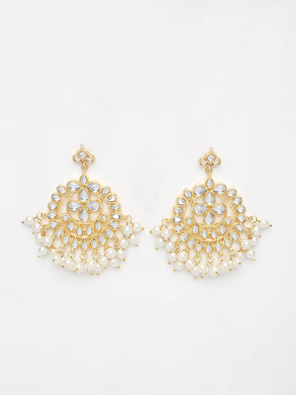Kundan & Pearl Earrings - Ruby Raang | Grocsy