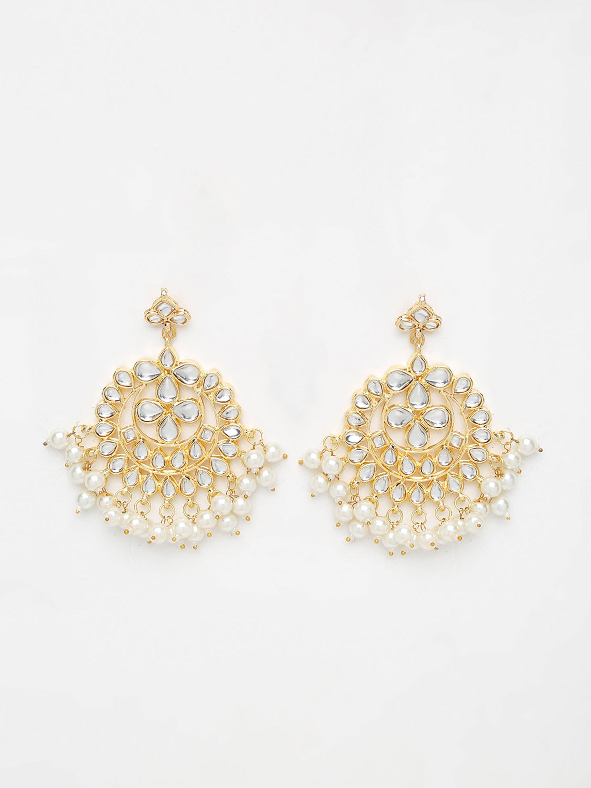 Kundan & Pearl Earrings - Ruby Raang | Grocsy