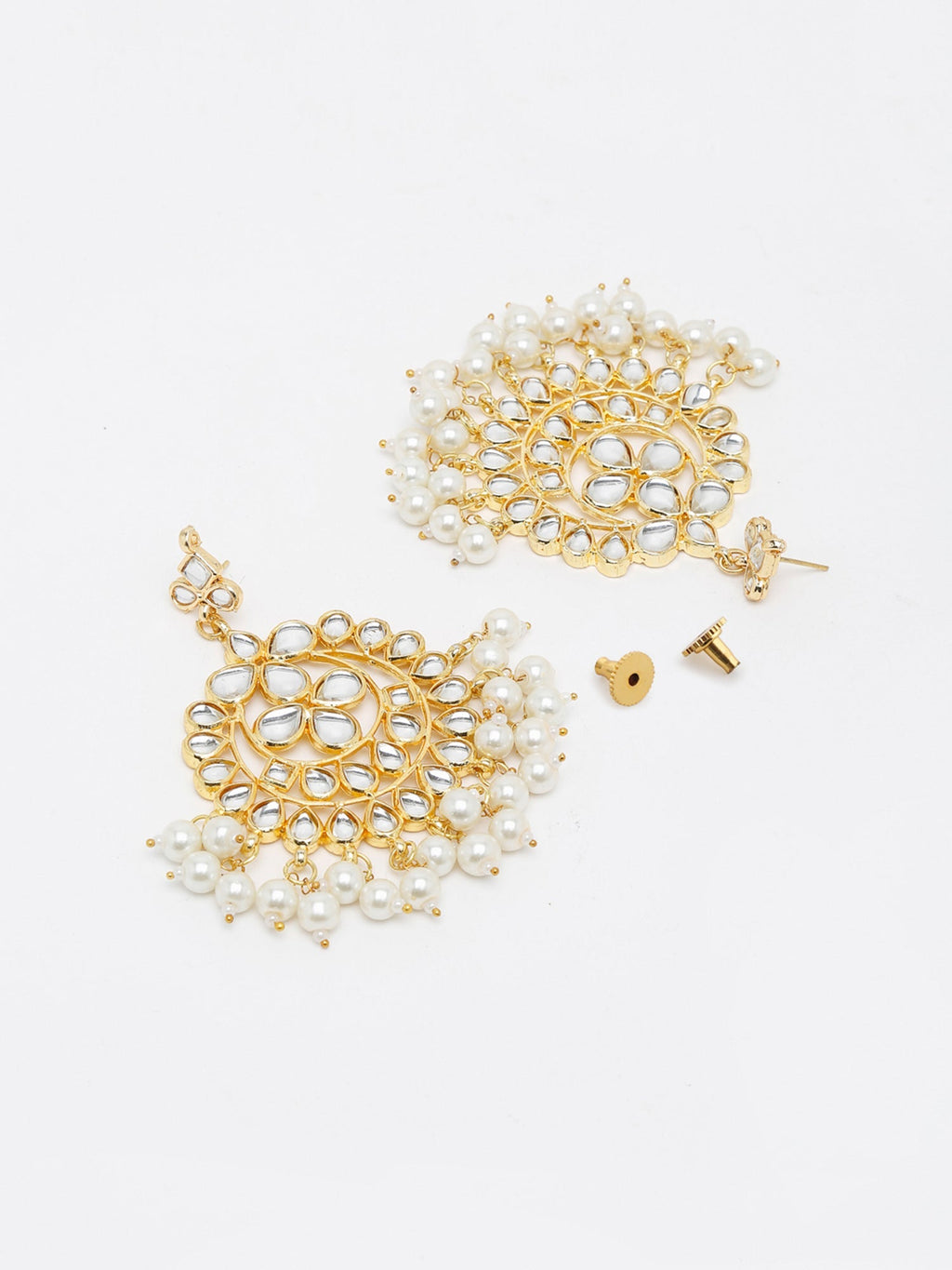 Kundan & Pearl Earrings - Ruby Raang | Grocsy