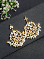 Kundan & Pearl Earrings - Ruby Raang | Grocsy