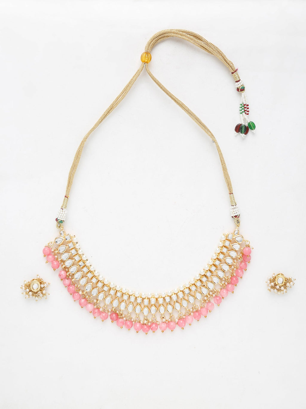 Stone Kundan Choker With Studs - Ruby Raang | Grocsy
