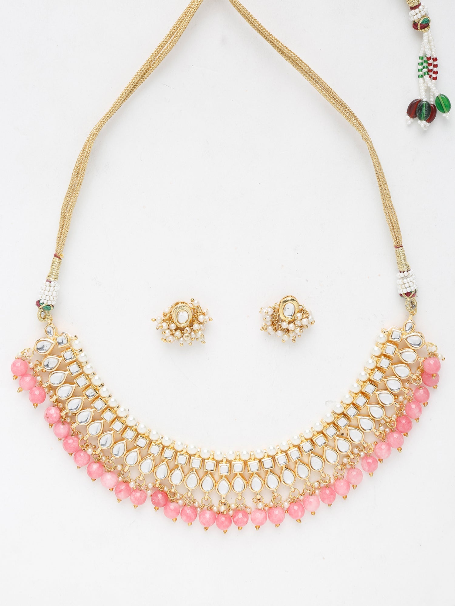 Stone Kundan Choker With Studs - Ruby Raang | Grocsy