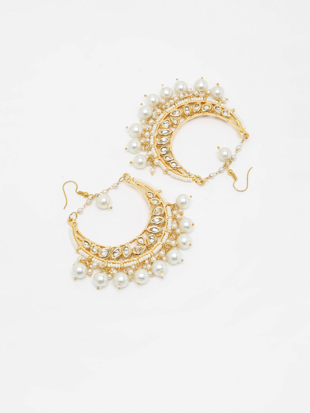 Kundan & Pearl Earrings - Ruby Raang | Grocsy