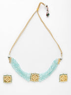 Stone Kundan Choker With Studs - Ruby Raang | Grocsy