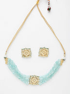 Stone Kundan Choker With Studs - Ruby Raang | Grocsy