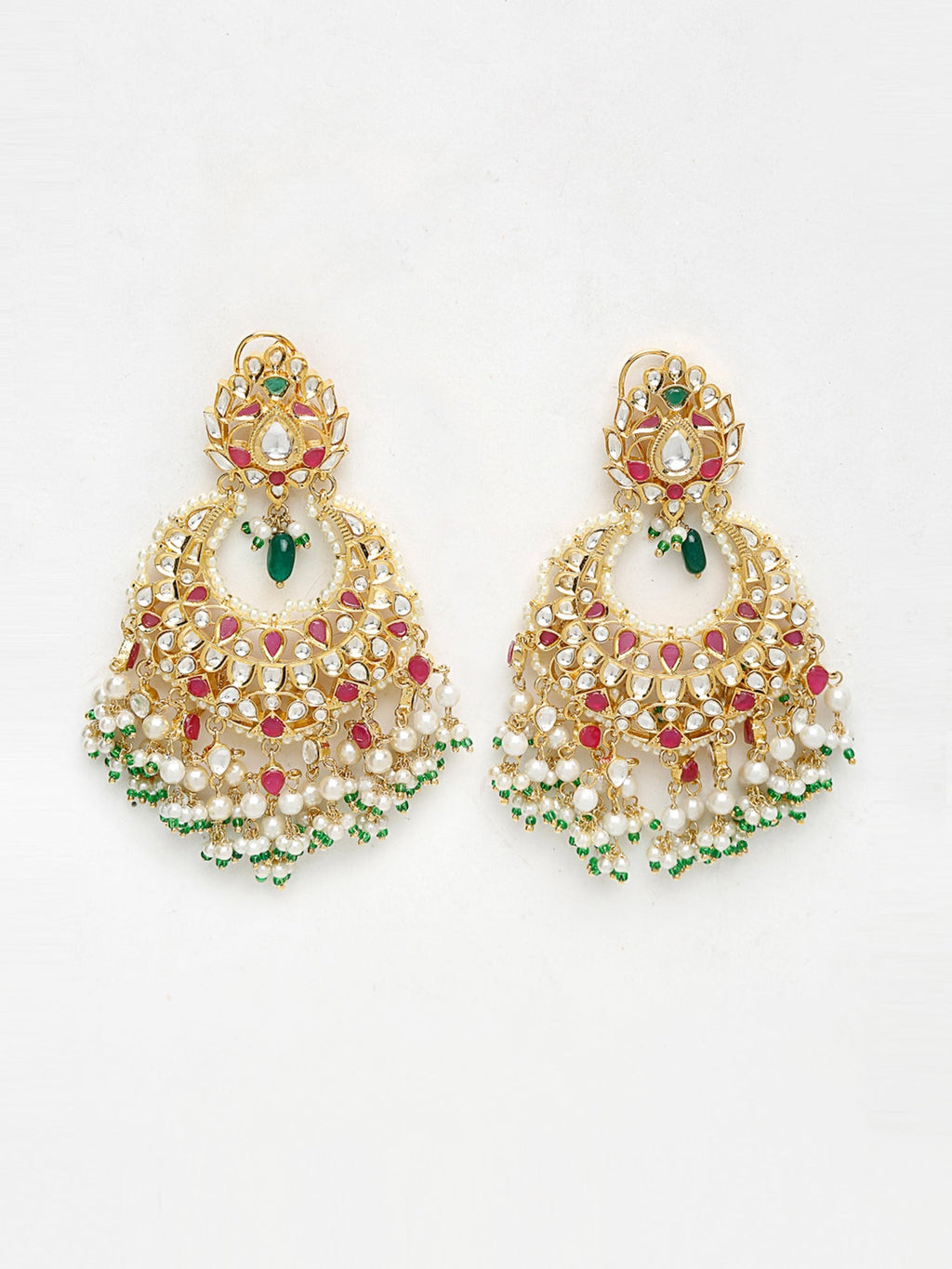 Kundan Multi Stone Earrings - Ruby Raang | Grocsy