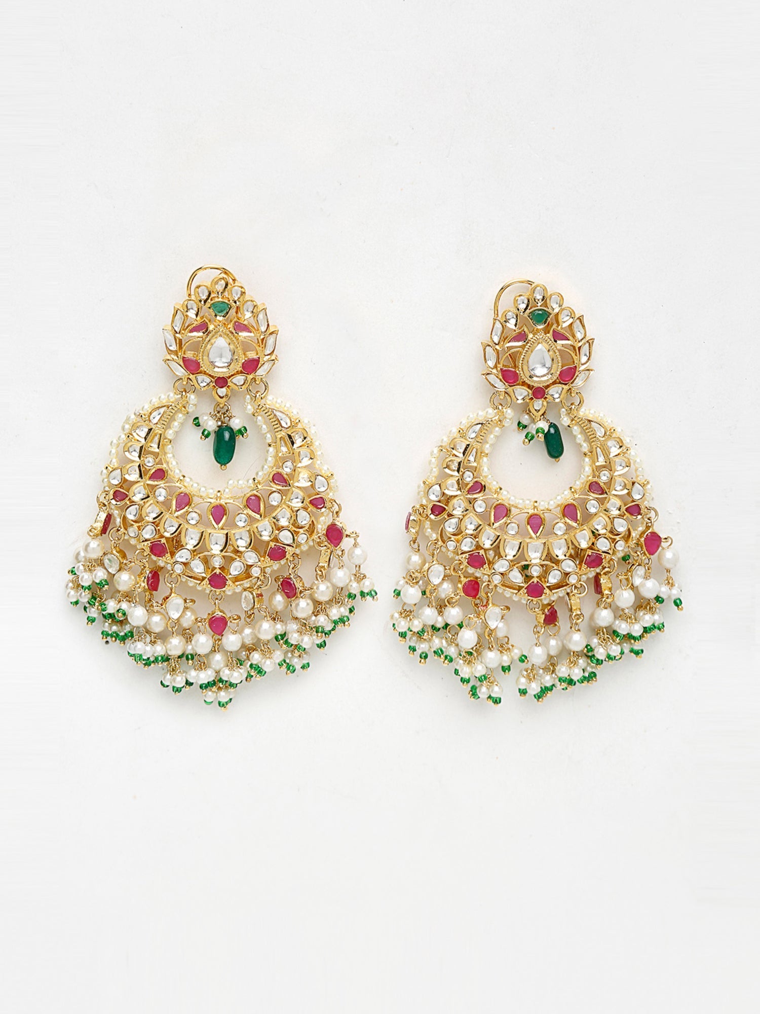 Kundan Multi Stone Earrings - Ruby Raang | Grocsy