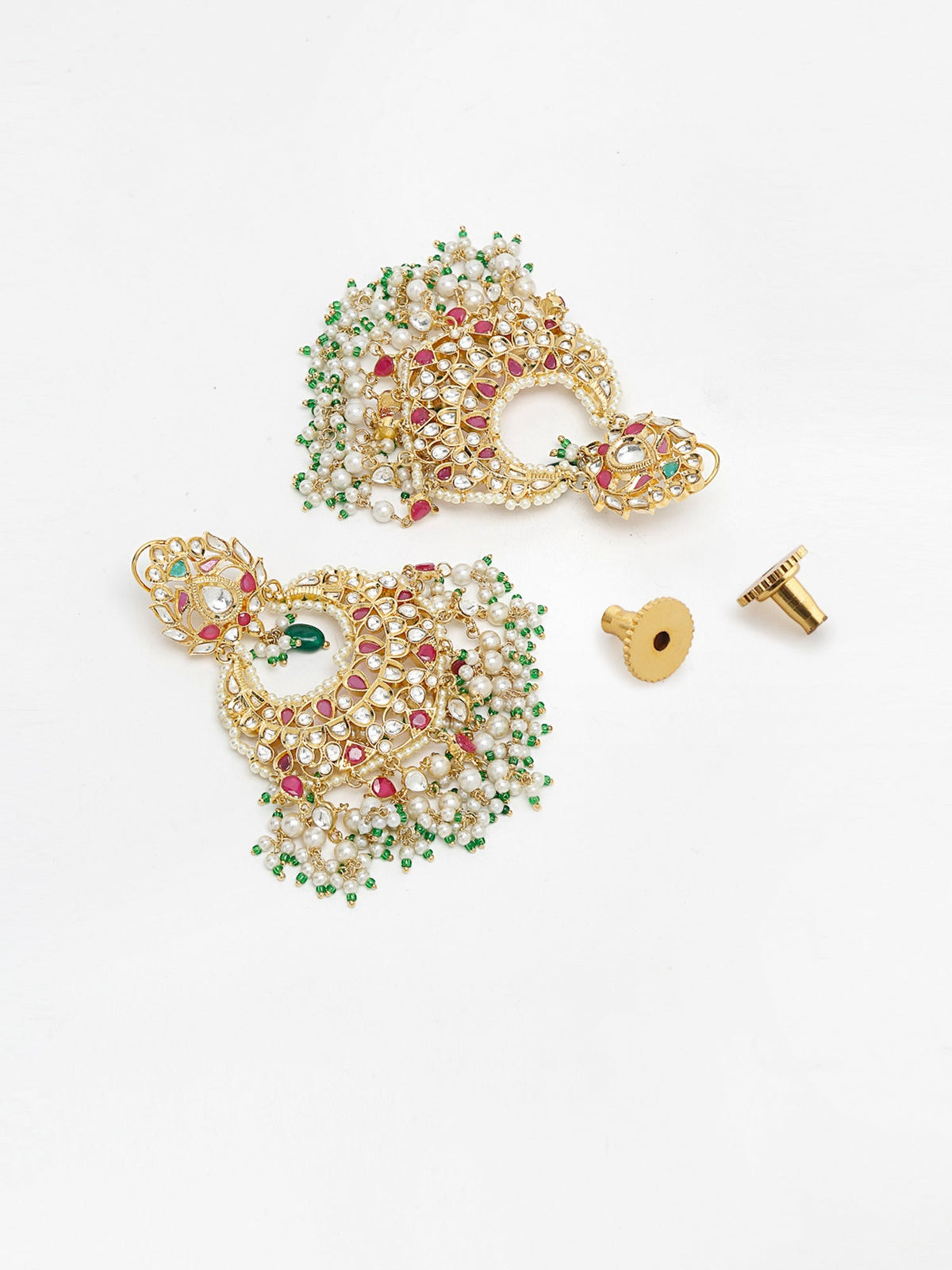 Kundan Multi Stone Earrings - Ruby Raang | Grocsy
