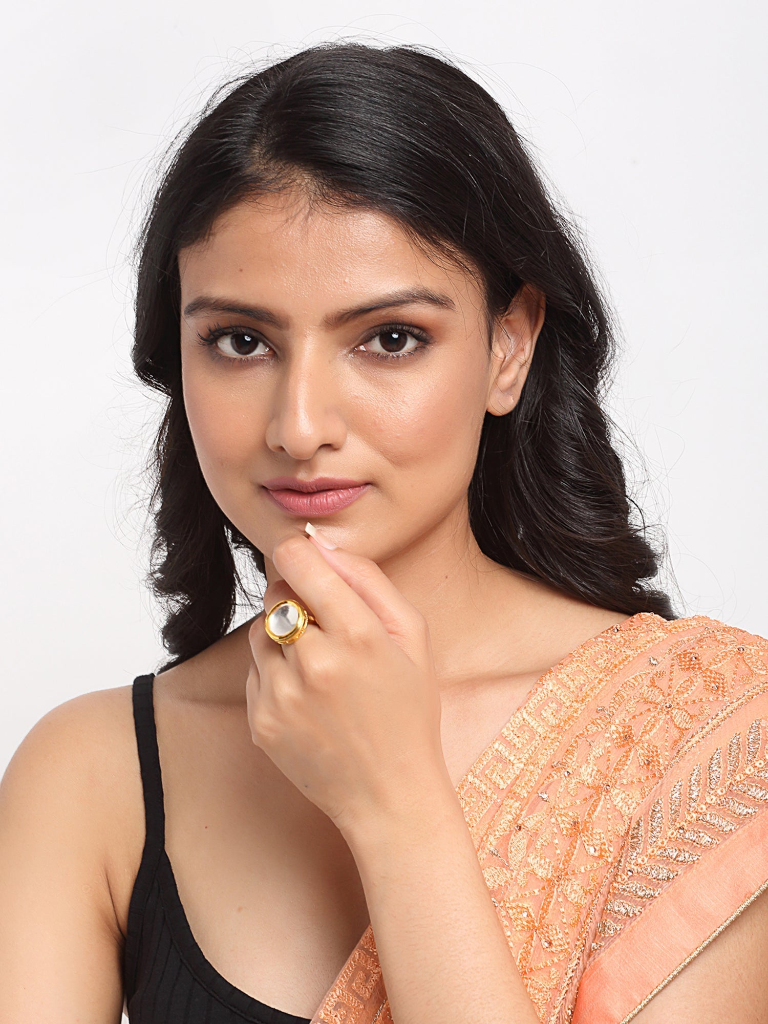 Kundan Ring - Ruby Raang | Grocsy