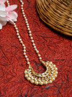 Long Kundan Pearl Neckpiece - Ruby Raang | Grocsy